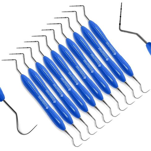 10Pcs Professional Dental Probe & Explorer Set - UNC15/23 Periodontal Instruments, 1-15mm Color-Coded, Blue Silicone Handle - for Dentists, Hygienists & Dental Schools in Kuwait
