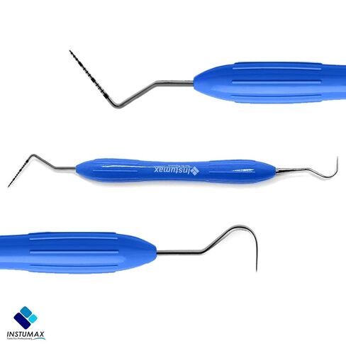 10Pcs Professional Dental Probe & Explorer Set - UNC15/23 Periodontal Instruments, 1-15mm Color-Coded, Blue Silicone Handle - for Dentists, Hygienists & Dental Schools in Kuwait