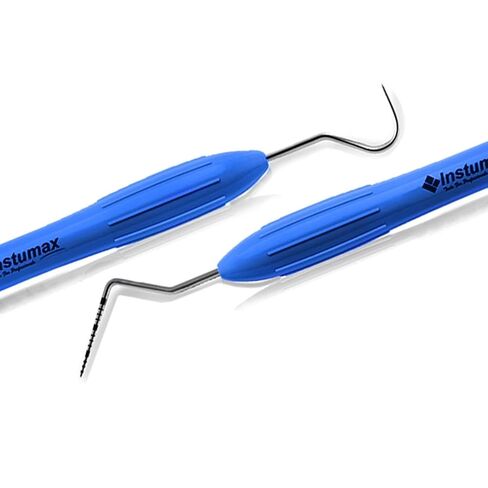 10Pcs Professional Dental Probe & Explorer Set - UNC15/23 Periodontal Instruments, 1-15mm Color-Coded, Blue Silicone Handle - for Dentists, Hygienists & Dental Schools in Kuwait