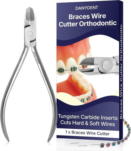 Distal End Cutter Orthodontic Plier – Hold & Cut Hard and Soft Wire - Professional Braces Wire Cutter - Tungsten Carbide Inserts - Easy To Use Dental Tools Stainless Steel Braces Essentials in Kuwait