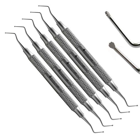 Gingival Retraction Cord Packer 5Pcs - Double-Ended Serrated Dental Packing Instrument for Crown & Bridge, Implants - Stainless Steel Periodontal Tool #1396 in Kuwait