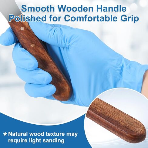 Dental Spatula Stainless Steel 3 Pcs, 8 Inches Plaster Dental Mixing Spatula with Wooden Handle, Lab Alginate Spatulas for Mixing Impression Material and Powders in Kuwait