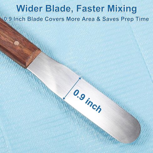 Dental Spatula Stainless Steel 3 Pcs, 8 Inches Plaster Dental Mixing Spatula with Wooden Handle, Lab Alginate Spatulas for Mixing Impression Material and Powders in Kuwait