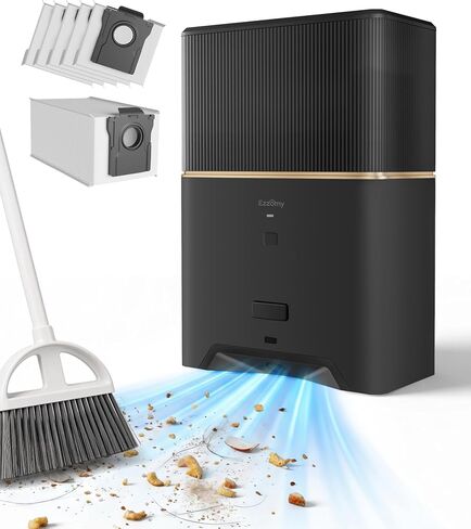 Touchless Vacuum Automatic Dustpan, Bagged Design with Replaceable Dust Bags, Up to 3-Month No Cleaning, 26,000Pa Powerful Suction, One-Touch Auto & Manual Mode for Pet Hair Kitchen & Salon in Kuwait