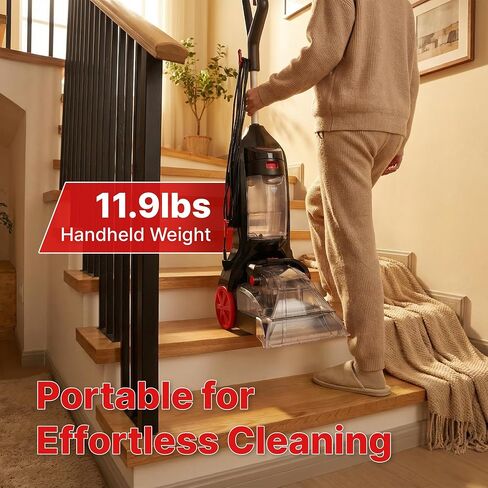 ماكينة تنظيف السجاد العمودية من شوب فاك، ماكينة تنظيف السجاد بالشامبو للتنظيف العميق بقدرة 12000 باسكال، ماكينة تنظيف السجاد المحمولة للسجاد والمفروشات، خفيفة الوزن وقوية in Kuwait
