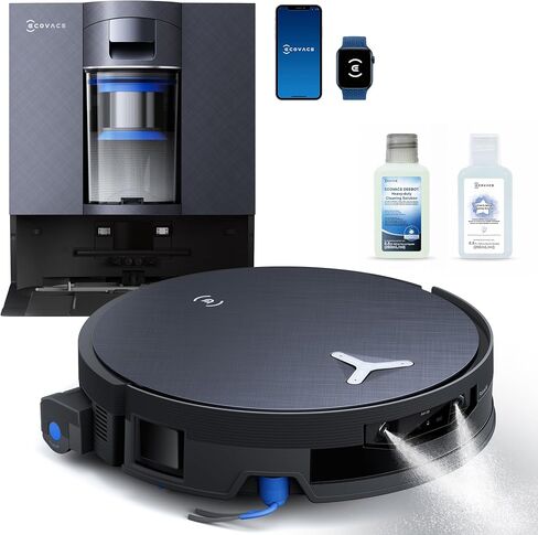 ECOVACS DEEBOT X12 PRO Omni Robot Vacuum and Mop، شفط 22000Pa، رذاذ مسبق FocusJet، محطة غبار بدون كيس، ممسحة OZMO للغسيل الذاتي، تنظيف TruEdge، ZeroTangle، مثالي لشعر الحيوانات الأليفة والسجاد in Kuwait
