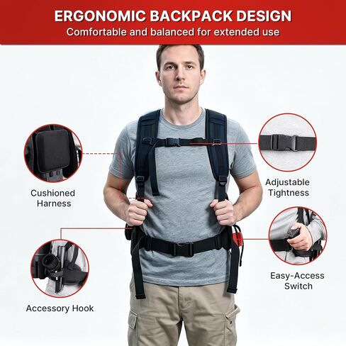 Shop-Vac 5430299 Backpack Vacuum Commercial, 1.5 Gallon 4.5 PHP Ergonomic Canister Vacuum Cleaner with HEPA Filtration, 1.5-Inch Attachments, Corded, for Multi-Surface Cleaning, Carpet and Hard Floor in Kuwait