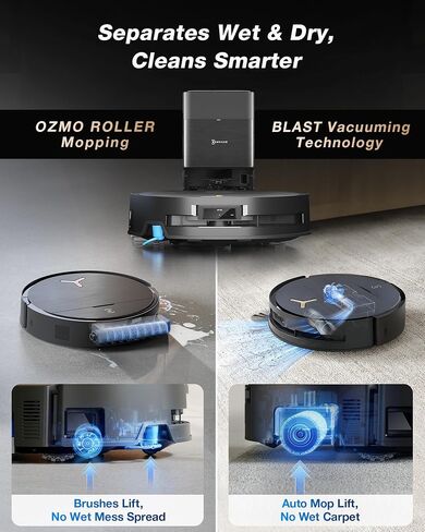 ECOVACS DEEBOT X9 PRO Omni Robot Vacuum and Mop، شفط 16600 باسكال، ممسحة دوارة فورية، ZeroTangle 3.0، رفع ممسحة تلقائي، ملاحة AI، محطة ذاتية التفريغ، مثالية لشعر الحيوانات الأليفة والسجاد والأرضيات الصلبة in Kuwait