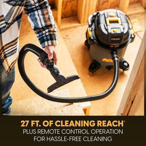 Vacmaster Professional Beast Series FLT+10-Gallon 6.5 Peak HP Wet/Dry Shop Vacuum with HEPA Media Filter, Manual Filter Cleaning System, Power Tool Sync Technology- VJN1012PF 0201 in Kuwait