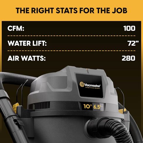 Vacmaster Professional Beast Series FLT+10-Gallon 6.5 Peak HP Wet/Dry Shop Vacuum with HEPA Media Filter, Manual Filter Cleaning System, Power Tool Sync Technology- VJN1012PF 0201 in Kuwait