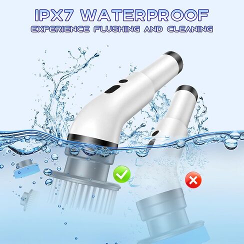 Electric Spin Scrubber, Cordless Bathroom Scrubber Brush with 9 Replaceable Heads,3-Speed Electric Scrubber with Adjustable Handle,IPX7 Shower Scrubber for Bathroom Tile,Kitchen Countertop,Car Trunk in Kuwait