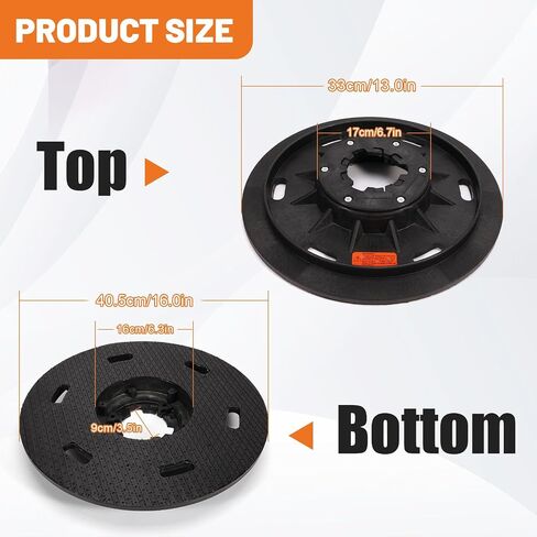 16" Floor Buffer Pad Driver Holder Attachment with 2 Inch Built-in Riser Fits for 17" Floor Buffers Scrubbers, with Shower Feed Holes 5 Inch Center Hole, Universal Pad Holder Attachment in Kuwait