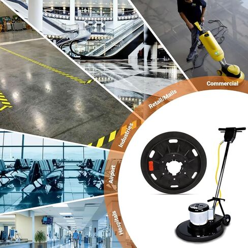 16" Floor Buffer Pad Driver Holder Attachment with 2 Inch Built-in Riser Fits for 17" Floor Buffers Scrubbers, with Shower Feed Holes 5 Inch Center Hole, Universal Pad Holder Attachment in Kuwait