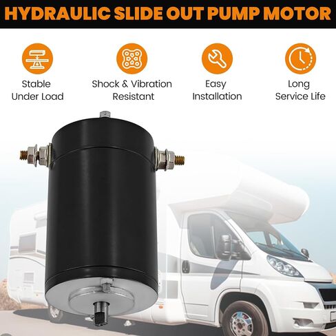 167576 Hydraulic Slide Out Pump Motor Compatible with Lippert Components Leveling System, 12V 1HP Bi-rotational Hydraulic Pump Motor Replace# 15-167576 414018 F000MM0809 15167576 045-167567 in Kuwait