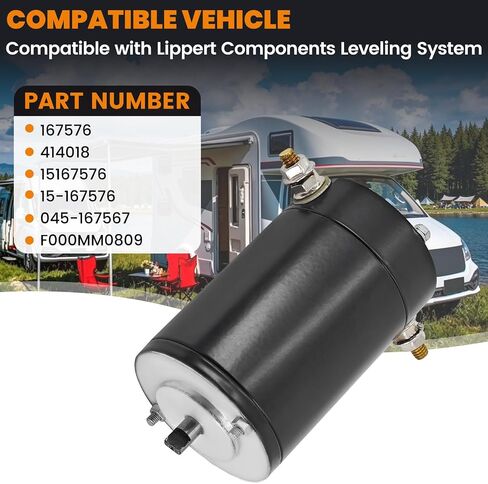 167576 Hydraulic Slide Out Pump Motor Compatible with Lippert Components Leveling System, 12V 1HP Bi-rotational Hydraulic Pump Motor Replace# 15-167576 414018 F000MM0809 15167576 045-167567 in Kuwait