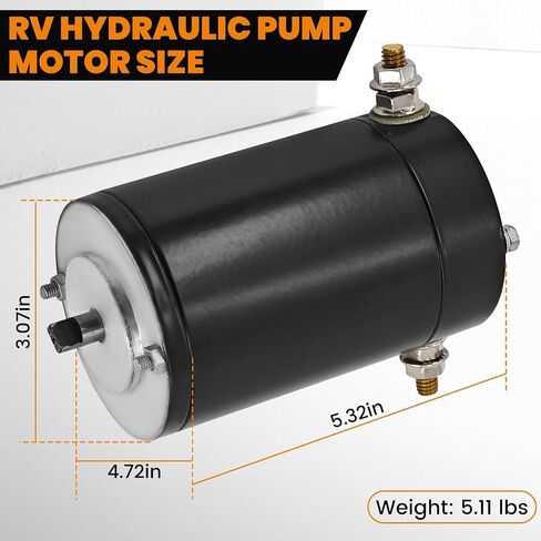 167576 Hydraulic Slide Out Pump Motor Compatible with Lippert Components Leveling System, 12V 1HP Bi-rotational Hydraulic Pump Motor Replace# 15-167576 414018 F000MM0809 15167576 045-167567 in Kuwait