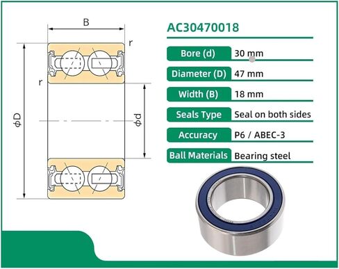 1PCS AC30470018 30X47X18 30BD4718 ACB30X47X18 ACB30470018 Conditioning Bearings in Kuwait