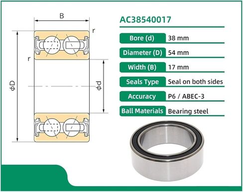 1PCS AC38540017 38X54X17 38BD5417 ACB38X54X17 38BG05S2G-2DS ACB38540017 Conditioning Bearings in Kuwait