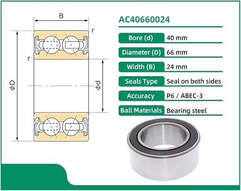 1PCS AC40660024 40X66X24 40BD6624 40BGS398G-3DS ACB40X66X24 ACB40660024 Conditioning Bearings in Kuwait