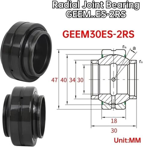1 قطعة GE30HO-2RS GEEM30ES-2RS 30X47X30 سميكة ذاتية التشحيم شعاعي مشترك تحمل واحد مشقوق in Kuwait