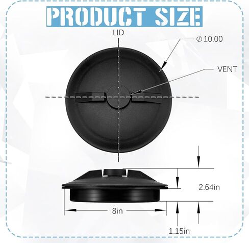 Hortsun 8" Threaded Vented Lid and Ring Replacement for Sprayers and Agricultural Tanks Chemical-Resistant Secure Leak-Free Fit Tank Accessories in Kuwait