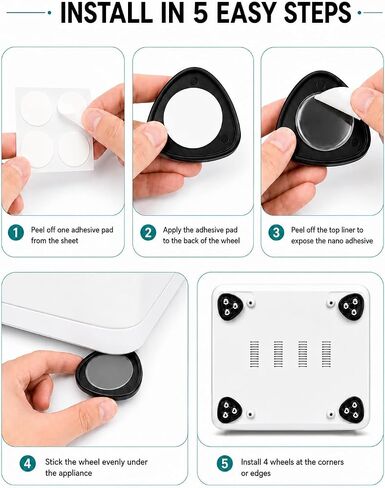 8 Pcs Appliance Caster - Appliance Slider, 360° Swivel Mini Ball Appliance Rollers for Kitchen Appliances, Sticky Universal Wheels for Air Fryer, Coffee Maker, Stand Mixer in Kuwait