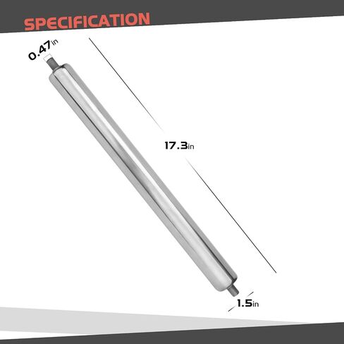 Stainless Steel Conveyor Roller, 1.5"Ø 16" Length Heavy Duty Gravity Conveyor Roller for Gravity Transmission Replacement Part, Roller Stands, Woodworking and Conveyors in Kuwait