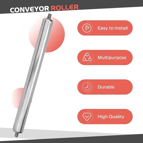 Stainless Steel Conveyor Roller, 1.5"Ø 16" Length Heavy Duty Gravity Conveyor Roller for Gravity Transmission Replacement Part, Roller Stands, Woodworking and Conveyors in Kuwait