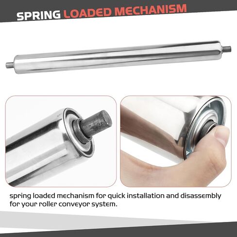 Stainless Steel Conveyor Roller, 1.5"Ø 16" Length Heavy Duty Gravity Conveyor Roller for Gravity Transmission Replacement Part, Roller Stands, Woodworking and Conveyors in Kuwait