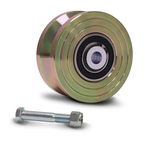 Heavy Duty 4" V-Groove Slide Wheel, 2 Pcs Sliding Gate Rollers Wheel, 1-3/4" Heavy Duty Solid Double Bearing 3000 Lbs Capacity with Screws(Without lid - 2 Pack) in Kuwait