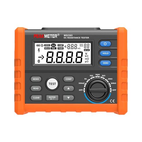 7‑Gear Digital DC Low Resistance Meter,Micro Ohm Meter, 4‑Wire Measurement Milliohmmeter,0.001mΩ~300kΩ,1 uΩ Resolution,LCD Display with Backlight and Data Storage in Kuwait