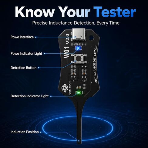 2 PCS Inductance Tester,Type-C Inductance Tester, High Precision Mainboard Coil Testing Tool,Quick Fault Detection for PCB Repair Electronic Troubleshooting Circuit Board Maintenance in Kuwait