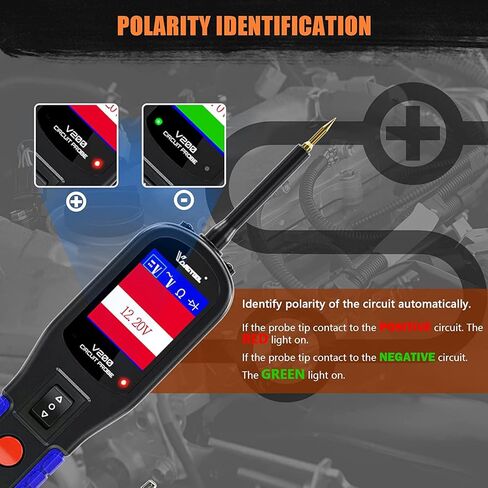 جهاز اختبار دائرة السيارات VDIAGTOOL V200، مجموعة اختبار مسبار دائرة الطاقة الكهربائية، 12 فولت 24 فولت مكتشف قاطع قصير/مفتوح، مكون تيار متردد تيار مستمر، اختبار ضوء الصمامات التتابعية، 20 + 20 قدم (أزرق) in Kuwait
