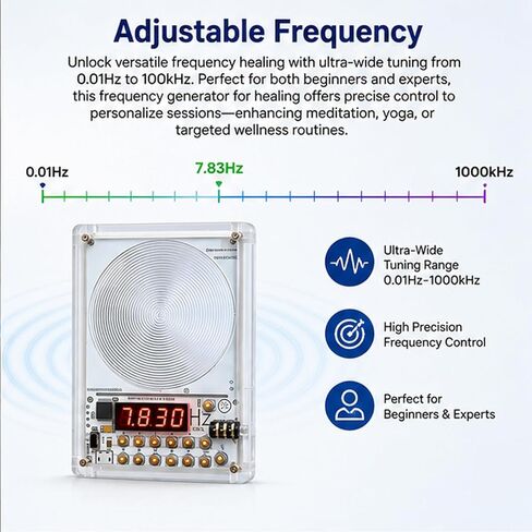 0.01Hz–1000kHz Adjustable Frequency Generator for Healing – Schumann Resonance 7.83Hz Sine Wave Signal Generator with Acrylic Case, Ultra Low Frequency Generator in Kuwait
