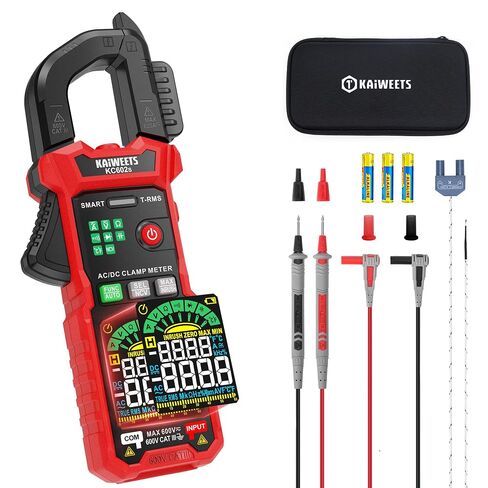 KAIWEETS Smart Digital Clamp Meter, 2026 Intelligent Auto Ranging Multimeter 600A TRMS 6000 Counts, NCV, Inrush, Auto Measure AC DC Voltage/Current Continuity Temperature Resistance Capacitance Diode in Kuwait