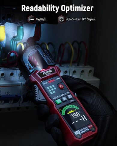 KAIWEETS Smart Digital Clamp Meter, 2026 Intelligent Auto Ranging Multimeter 600A TRMS 6000 Counts, NCV, Inrush, Auto Measure AC DC Voltage/Current Continuity Temperature Resistance Capacitance Diode in Kuwait