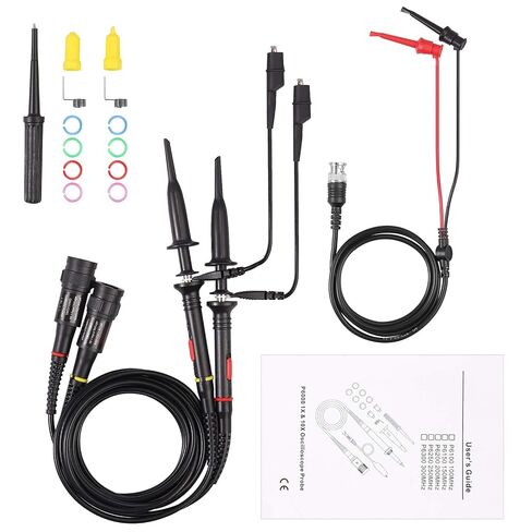 Proster 200Mhz Oscilloscope Probe Clip Scope Test BNC End Probe P2200 10X/1X Black with BNC to Mini Grabber in Kuwait