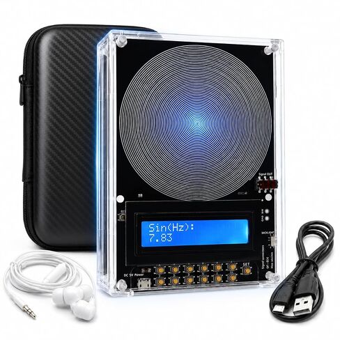Frequency Generator for Healing 7.83hz Schumann Resonance Generator, Adjustable with Ultra-Soft Acoustic Earphones & Storage Case for Relaxation, Meditation, Focus in Kuwait