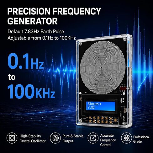 Frequency Generator for Healing 7.83hz Schumann Resonance Generator, Adjustable with Ultra-Soft Acoustic Earphones & Storage Case for Relaxation, Meditation, Focus in Kuwait