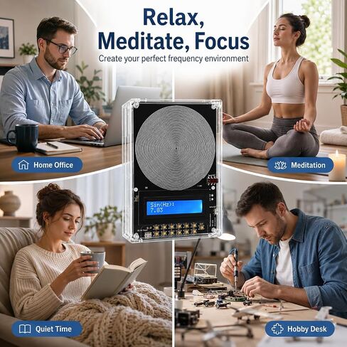 Frequency Generator for Healing 7.83hz Schumann Resonance Generator, Adjustable with Ultra-Soft Acoustic Earphones & Storage Case for Relaxation, Meditation, Focus in Kuwait
