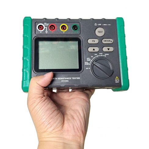 Digital Ground Resistance Tester – Wire Earth Ground Rod Tester with Backlit LCD, Auto Test Functions, AC/DC Voltage Measurement, 0.03-2000Ω Soil Resistivity Meter for Electrical Maintenance in Kuwait