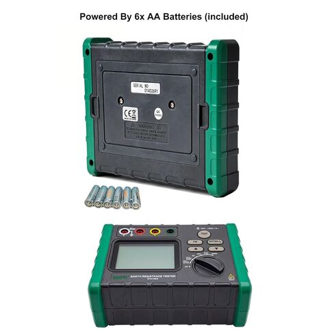 Digital Ground Resistance Tester – Wire Earth Ground Rod Tester with Backlit LCD, Auto Test Functions, AC/DC Voltage Measurement, 0.03-2000Ω Soil Resistivity Meter for Electrical Maintenance in Kuwait