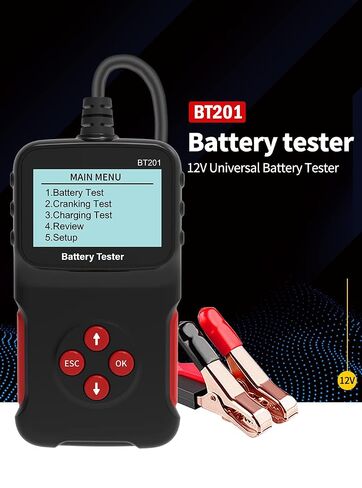 BT201 12V Car Battery Tester, 100-2000 CCA, Capacity, Charging & Cranking Analyzer for Truck, Boat, RV, Marine Vehicle, and More in Kuwait