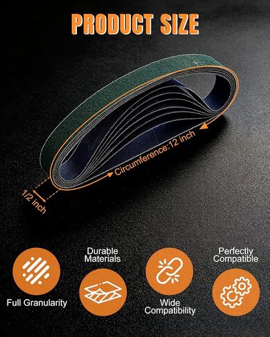 Yigney 45-Pcs 1/2" x 12" Knife Sharpener Sanding Belt Replacement Kit for Work Sharp Knife & Tool Sharpener (WSKTS & WSKTS-KT/Mk.1 & Mk.2) - Multiple Grits (80/120/240/400/600/800/1000/2500/5000) in Kuwait