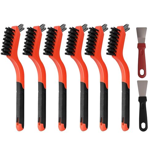 6 Pieces Wire Brushes Set, Nylon/Brass/Stainless Steel Bristles for Cleaning Welding Slag and Rust,Scratch Brush with Mini Head & Hanging Hole for Everyday Cleaning (6, Combo Pack) in Kuwait