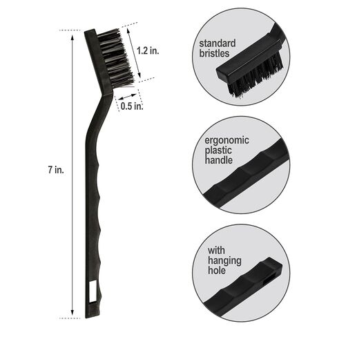 6Pcs Wire Brush Set, Stainless Steel/ Brass/ Nylon Bristle Brushes for Cleaning Rust, Scratch Wire Brushes for Cleaning Welding Slag, Paint and Dirt Removal in Kuwait