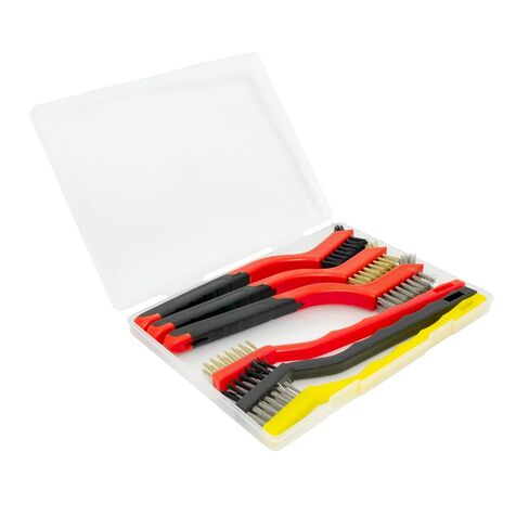 6Pcs Wire Brush Set, Stainless Steel/ Brass/ Nylon Bristle Brushes for Cleaning Rust, Scratch Wire Brushes for Cleaning Welding Slag, Paint and Dirt Removal in Kuwait