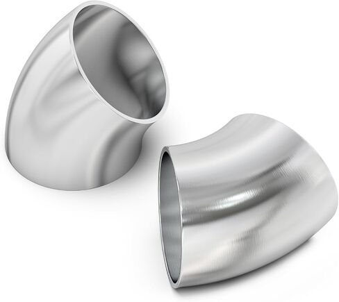 TAISHER 2PCS 304 Stainless Steel 2.25" OD 45 Degree Mandrel Bend Elbow - Thickness 16GA/.065"Wall, for Stair Handrail. in Kuwait