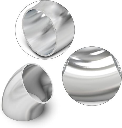 TAISHER 2PCS 304 Stainless Steel 2.25" OD 45 Degree Mandrel Bend Elbow - Thickness 16GA/.065"Wall, for Stair Handrail. in Kuwait