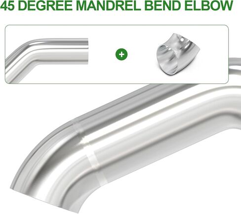 TAISHER 2PCS 304 Stainless Steel 2.25" OD 45 Degree Mandrel Bend Elbow - Thickness 16GA/.065"Wall, for Stair Handrail. in Kuwait